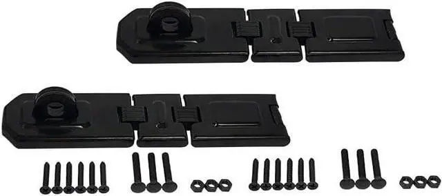 Main image of Extra Heavy Duty Concealed Safety Hasp, Flexible Link, with Hardened Staple, 7-1/2" Double Flexible, Black Coated, 2 Pack