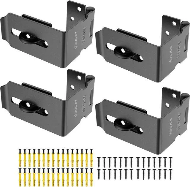 Main image of Door Hasp Latch, 90 Degree Padlock Hasp Lock, 304 Stainless Steel Security File Cabinet Lock for Padlock, Right Angle Hasp Latch Lock for Shed, Box, Cupboard, Mailbox, Drawer (Black-4pcs)
