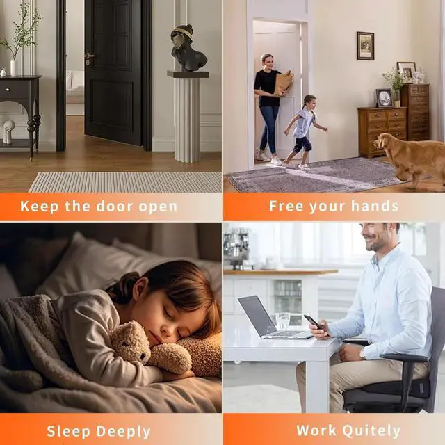 Alt view image 6 of 6 - Magnetic Door Stoppers for Bottom of Door, Magnet Floor Door Stop Retractable, Door Holder to Keep Door Open, Suitable for Door Gaps Less Than 1 Inch (25mm) Brushed Nickel 4 Pack DS268BN-4