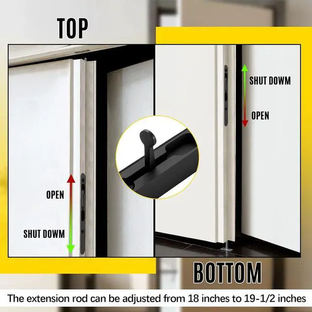 Alt view image 5 of 6 - 2 Pcs 18 Inch Extended Flip Lever Flush Bolt for Double Door, Extra Long Heavy Duty Zinc Alloy French Door Locks Hardware (Matte Black)