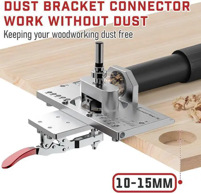 Alt view image 3 of 7 - 35mm Concealed Cabinet Hinge Jig, Hinge Hole Drilling Guide with Quick Clamp & Dust Port Adapter, Precision Metal Woodworking Template for Accurate Door Hinge Installation