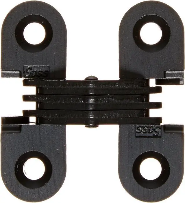 Main image of - 103CUS19 103 Zinc Invisible Hinge with Holes for Wood or Metal Applications, Mortise Mounting, Black E-Coat Exterior Finish (Pack of 2)