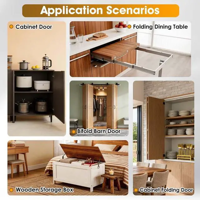 Alt view image 5 of 7 - Invisible Hinges for Cabinet Doors,Completely 180° Hidden Hinges,Concealed Door Hinges,Concealed and Smooth Quiet Close(Black,0.63"-2.76",4Pack)