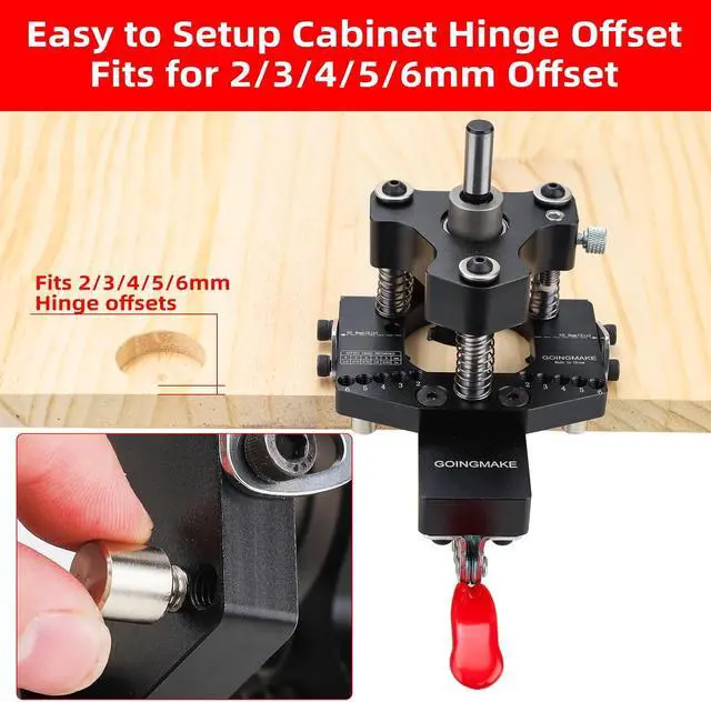 Alt view image 5 of 7 - 3-Axis Concealed Hinge Jig Ultra with Extra Hinge Screw Hole Guide and Quick Clamp,Metal Cabinet Hinge Jig,35mm Cabinet Door Hinge Jig Drill Guide,Woodworking Cabinet Doors Mounting Tool