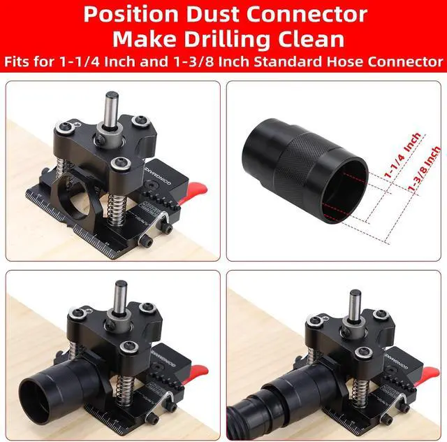 Alt view image 7 of 7 - 3-Axis Concealed Hinge Jig Ultra with Extra Hinge Screw Hole Guide and Quick Clamp,Metal Cabinet Hinge Jig,35mm Cabinet Door Hinge Jig Drill Guide,Woodworking Cabinet Doors Mounting Tool