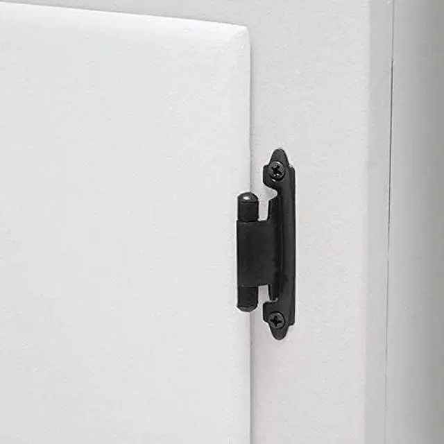 Alt view image 7 of 7 - 50 Pcs Matte Black Overlay Cabinet Door Hinges, 1/2" Overlay Self Closing Hinges Hardware for Kitchen,Cabinets,Cupboard,Furniture Doors,25 Pairs