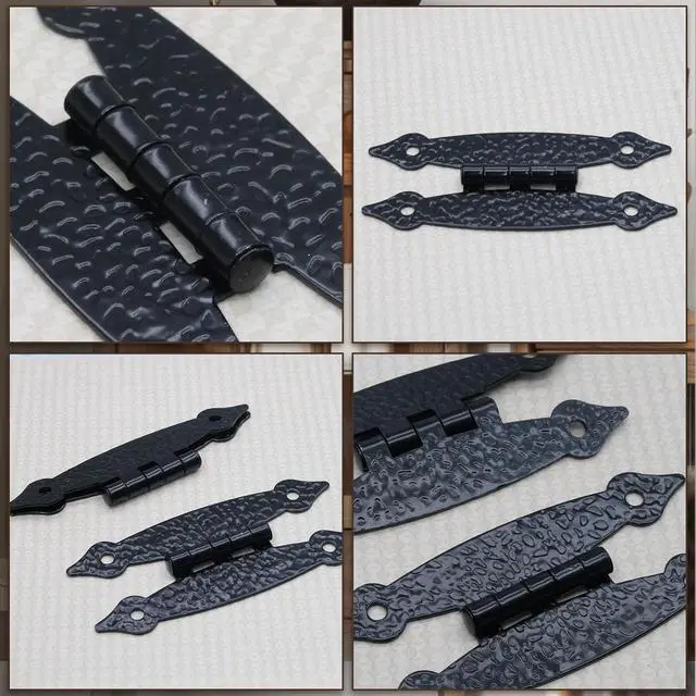 Alt view image 4 of 7 - 30 Pack 3.5 Inch Black Antique H Hinges Cold Rolled Steel Cabinet Hinge Flat Hinges Flush Mount Door Hinges Decorative Hinges for Cabinet Drawer Jewelry Box