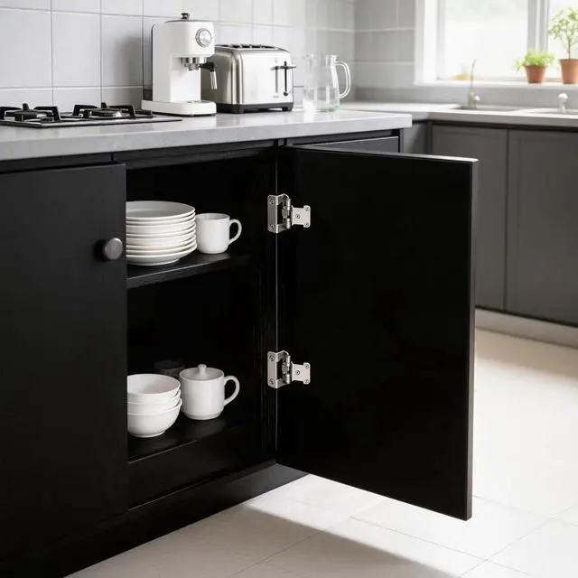 Alt view image 6 of 7 - 50 Pack (25 Pairs) 1/2" Semi Overlay Self Closing Cabinet Hinges, Face Frame Cabinet Door Hinges Half Wrap Around, Kitchen Cabinet Hinges Easy Install with Quiet Bumper, 95-110°, Satin Nickel