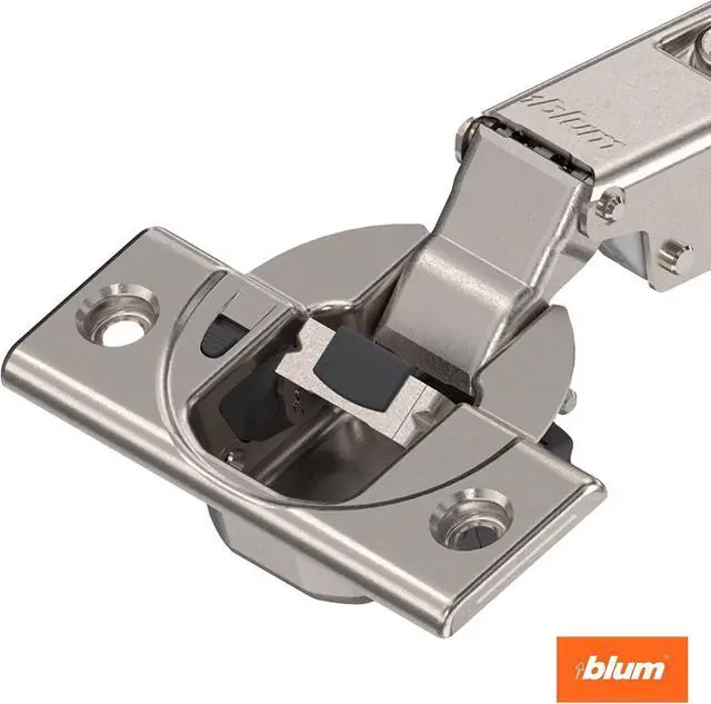 Alt view image 4 of 6 - Clip top OTION Hinge Kit (4 Kits), Full Overlay, 110° Opening Angle, Steel, Soft Close Euro-Style Hinges with Clip Mounting Plate for Frameless Cabinets