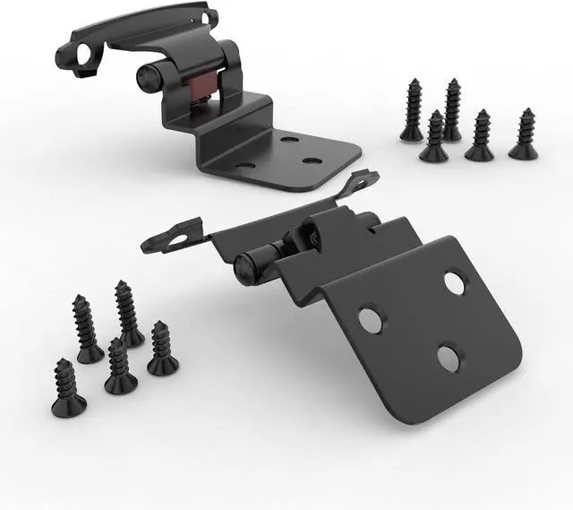 Alt view image 7 of 7 - 3/8 Inch Inset Cabinet Hinges, 25 Pairs(50 Pack) Self Closing Flush Face Mount Hinges with Door Bumper, Variable Decorative Hardware for Bathroom, Furniture, Kitchen Cabinet Doors, Matte Black