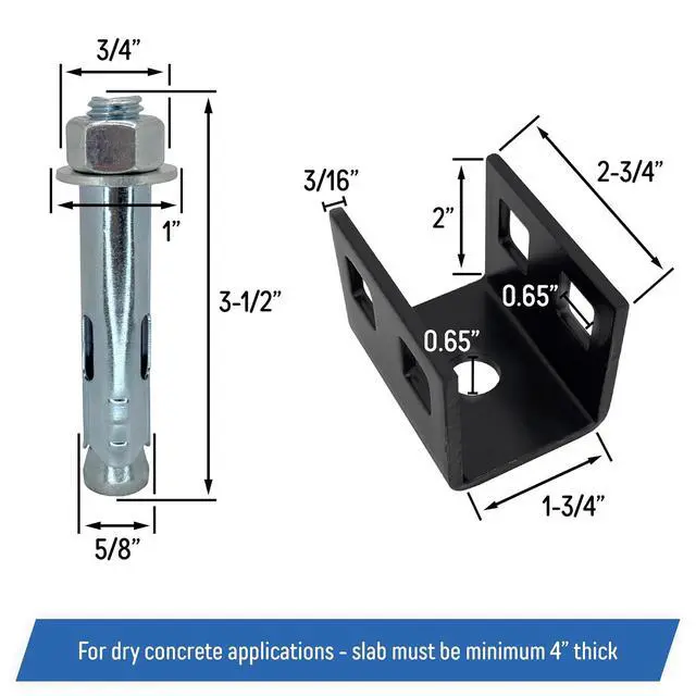 Alt view image 3 of 5 - Mobile Home Concrete Slab Anchors with Expansion Bolt Set for Dry Concrete - Double Head Anchor (6 Pack)