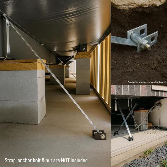 Alt view image 4 of 5 - Mobile Home Concrete Slab Anchors with Expansion Bolt Set for Dry Concrete - Double Head Anchor (6 Pack)