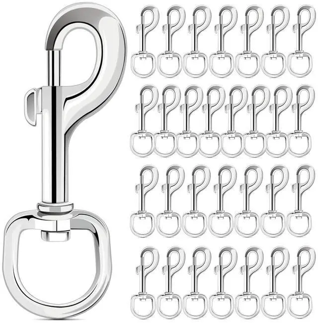 Main image of Extra Large 4.23 Inch Swivel Eye Bolt Snap Hooks 220Lbs Load Capacity Zinc Alloy Single Ended Flag Clips Heavy Duty Trigger Bolt Hooks (30 Pack)