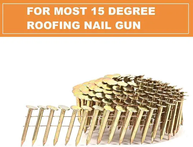 Alt view image 6 of 6 - 3600 Count Coil Roofing Nails 3/4-Inch x .120-Inch for Roofing Nail Gun, 15 Degree Round Head Wire Weld Collated Roofing Nail, Smooth Shank Electro Galvanized Air Nails for Roofs