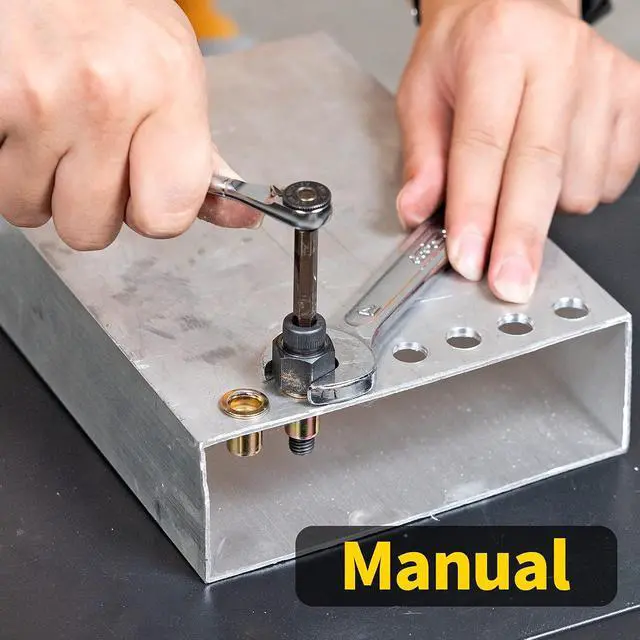 Alt view image 2 of 6 - Rivet Nut Tool,Hand Nuts Riveter,Rivnut Tool with Metric and SAE,Rivet Nut Tool Rivet Nut Kit with a Step Drill Bit & 100 Rivet Nuts Assortment Kit