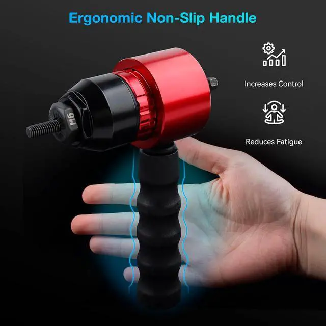 Alt view image 7 of 7 - Rivet Nut Tool Rivet Nut Kit, Rivet Nut Gun Adapter Compatible with Cordless Drill & Ratchet Wrench, Newly Labor-Saving Rivnut Tool with 10 Mandrels & 50 Rivet Nuts, Rugged Carrying Case