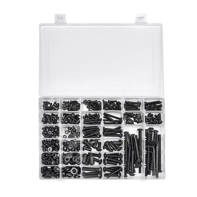 Alt view image 2 of 7 - 688Pcs M4 M5 M6 M8 Screw and Bolt Assortment Set 12.9 Grade Alloy Steel Metric Fastener Set Machine Screw and Nut Set Hex Screws Nuts Washers Kit(Black)