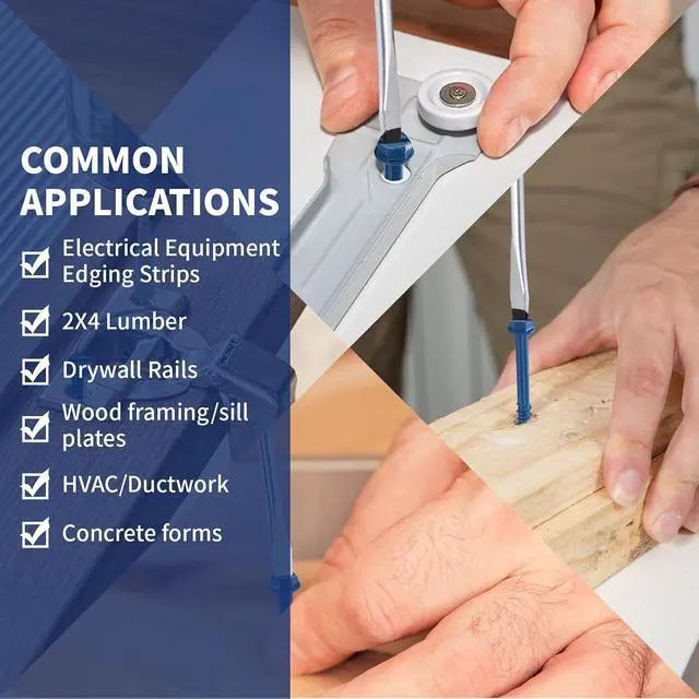 Alt view image 6 of 6 - 200Pcs 1/4" x3-1/4 Concrete Screws with 2 Drill Bits & 1 Driver Bit, Slotted Hex Washer Head Self-Tapping Masonry Screws for Brick, Block, Stucco, Concrete - Blue Flat Head Anchors
