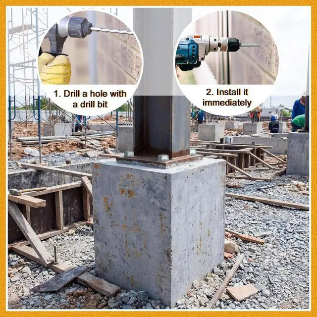 Alt view image 5 of 7 - 150 Pack 3/8" x 3" Concrete Screw for Anchoring to Masonry, Galvanized Heavy Duty Large Diameter Masonry Screws for Anchoring, Brick, Block, Decking and Framing, Hex Drive