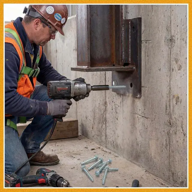 Alt view image 6 of 7 - 150 Pack 3/8" x 3" Concrete Screw for Anchoring to Masonry, Galvanized Heavy Duty Large Diameter Masonry Screws for Anchoring, Brick, Block, Decking and Framing, Hex Drive