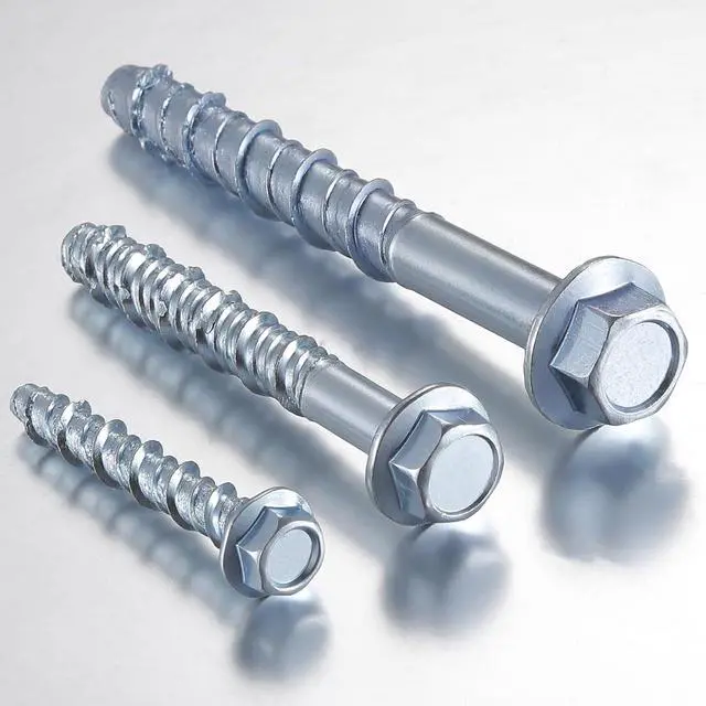 Alt view image 3 of 5 - 3/8" x 6" Zinc Plated Large Diameter Concrete Screw Actual Thickness 1/2"(12mm) for Anchoring to Masonry, Brick or Block (30 pcs)