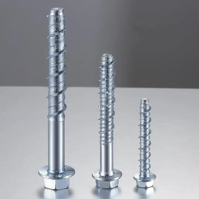 Alt view image 4 of 5 - 3/8" x 6" Zinc Plated Large Diameter Concrete Screw Actual Thickness 1/2"(12mm) for Anchoring to Masonry, Brick or Block (30 pcs)