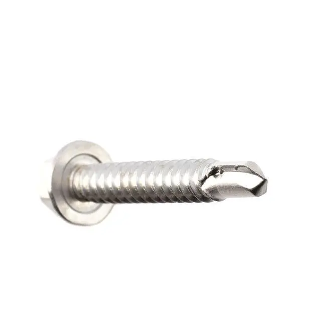 Alt view image 3 of 7 - Hex Head Self-Tapping/Drilling Screw #14 Size, 1 1/2" Length - 410 Stainless Steel with Hex Washer Head - Mounting Screw for Metal, Drywall, Plastic - 1 1/2 in (38 mm), 100 PCS