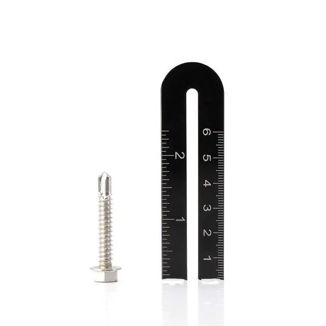 Alt view image 4 of 7 - Hex Head Self-Tapping/Drilling Screw #14 Size, 1 1/2" Length - 410 Stainless Steel with Hex Washer Head - Mounting Screw for Metal, Drywall, Plastic - 1 1/2 in (38 mm), 100 PCS
