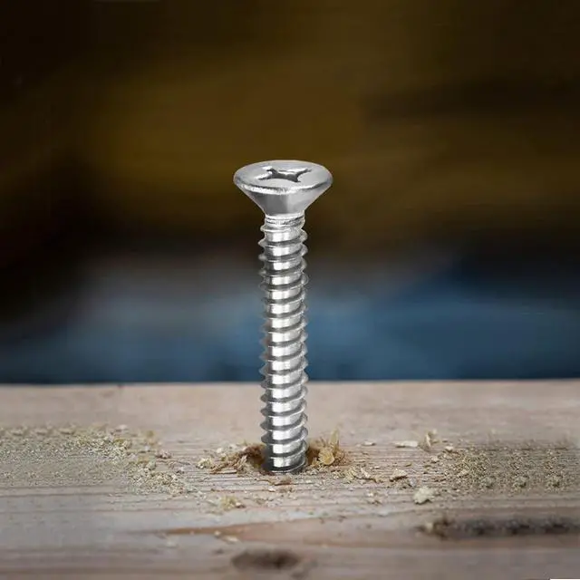 Alt view image 5 of 7 - #14 x 4 Wood Screw 100Pcs 18-8 (304) Stainless Steel Screws Flat Head Phillips Fast Self Tapping Drywall Screws by
