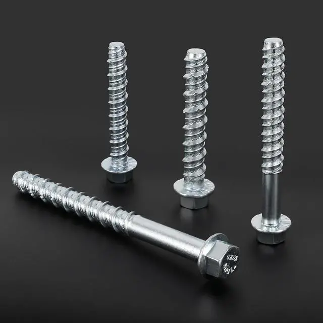 Alt view image 4 of 6 - 1/2 x 3 50pcs Concrete Screws, Nickel Plated Concrete Screw Drill Bit Set for Anchoring Masonry, Brick or Concrete Block