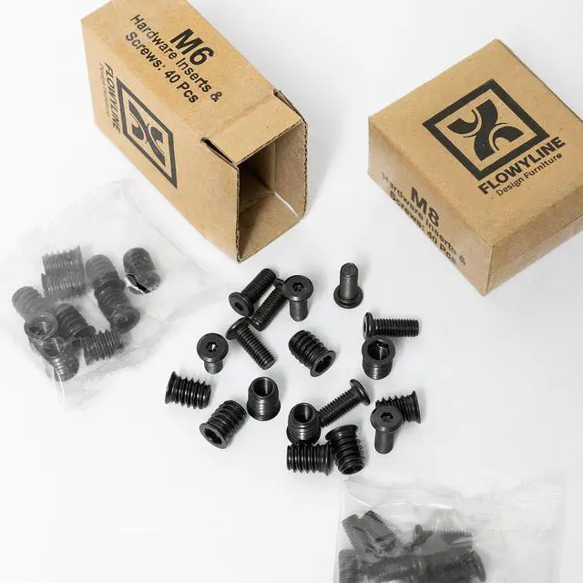 Alt view image 6 of 6 - 40Pcs M8 Bolt and Threaded Inserts for Wood and Metal