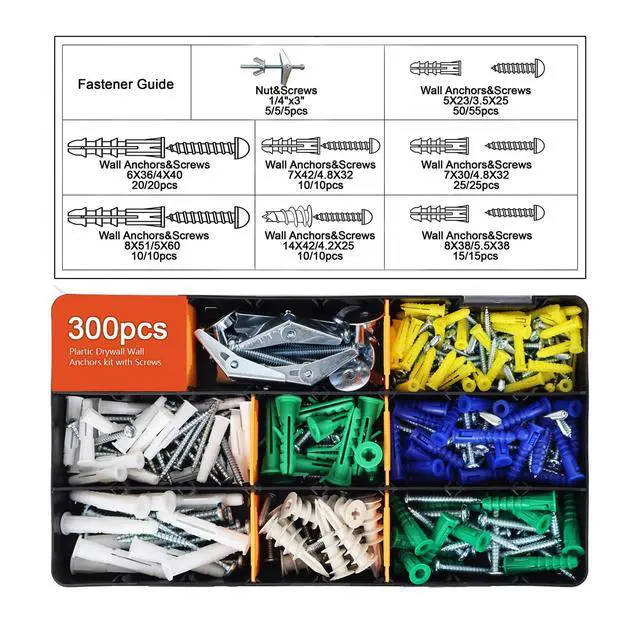 Alt view image 2 of 7 - 3000-Piece Hardware Kit with Anchors, Tapping Screws, Deck Screws&NailsDIY-Friendly,3-Tier Storage for Home Projects