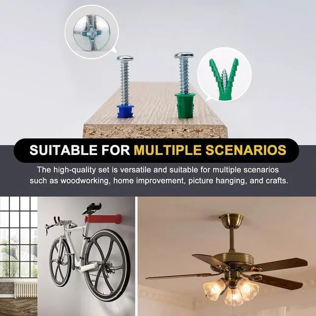 Alt view image 7 of 7 - 3000-Piece Hardware Kit with Anchors, Tapping Screws, Deck Screws&NailsDIY-Friendly,3-Tier Storage for Home Projects