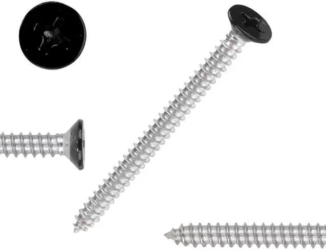 Alt view image 3 of 7 - 400 PCS Black Head #6#8#10 Stainless Steel Phillips Flat Head Wood Screws Assortment Set,Stainless Steel 18-8 A2(304) Screw,Home Screw Kit