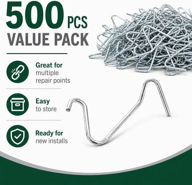 Alt view image 4 of 7 - T Post Clips 500 pcs Fence Wire Tensioner, Galvanized Steel Fence Clips for Securing Wire Garden Farm Highway Sport Fences
