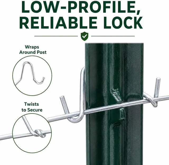 Alt view image 5 of 7 - T Post Clips 500 pcs Fence Wire Tensioner, Galvanized Steel Fence Clips for Securing Wire Garden Farm Highway Sport Fences
