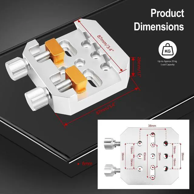 Alt view image 2 of 7 - Dovetail Clamp with Two Brass Screws, Premium Dovetail Mount Plate to Attach Finderscope Guidescope on Telescopes, Aluminum Metal Telescope Accessories for Astronomy Telescopes and Cameras