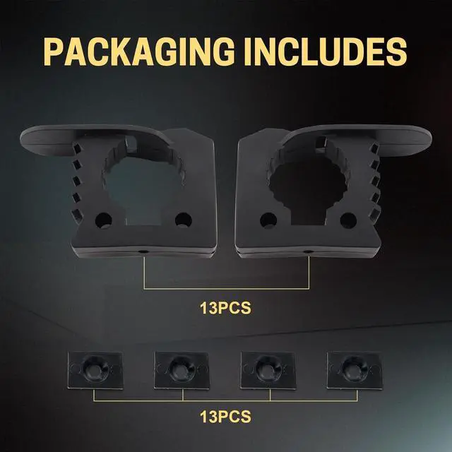 Alt view image 7 of 7 - Quick-Release Rubber Clamps Mount Off-Road Shovel Mount Mini Clamps Fits 1-1/5''-1-3/5'' Diameter Tool Compatible With Race Car Trailers Boats Trains Vans 13PCS