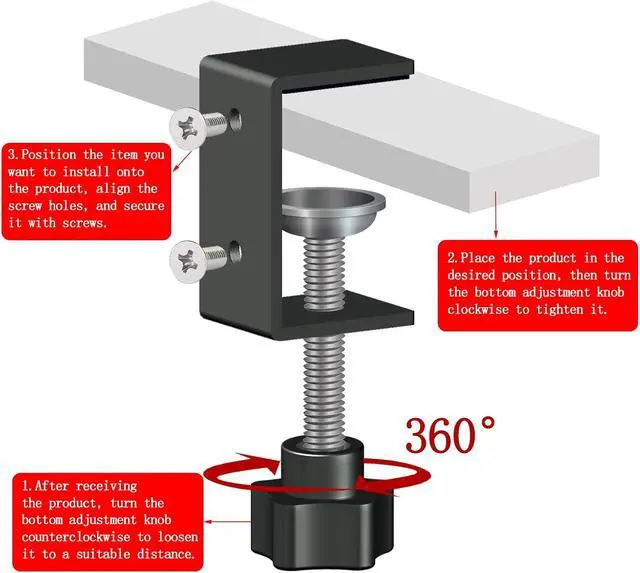 Alt view image 3 of 3 - 8-Pack 1 Inch Heavy Duty Mini C Clamps, Black Metal Desk Clamps with 0-1.38 Inch Clamping Capacity - Perfect For Workbenches, Diy Projects & Crafting(parallel clamps)