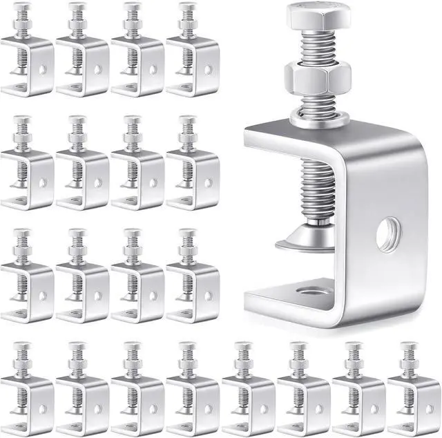 Main image of 40 Pcs Stainless Steel C Clamps Heavy Duty 1 3/16 Inch Mini Clamp with Stable Wide Jaw Opening Small Screw Clamps for Metal Working Mounting Woodworking