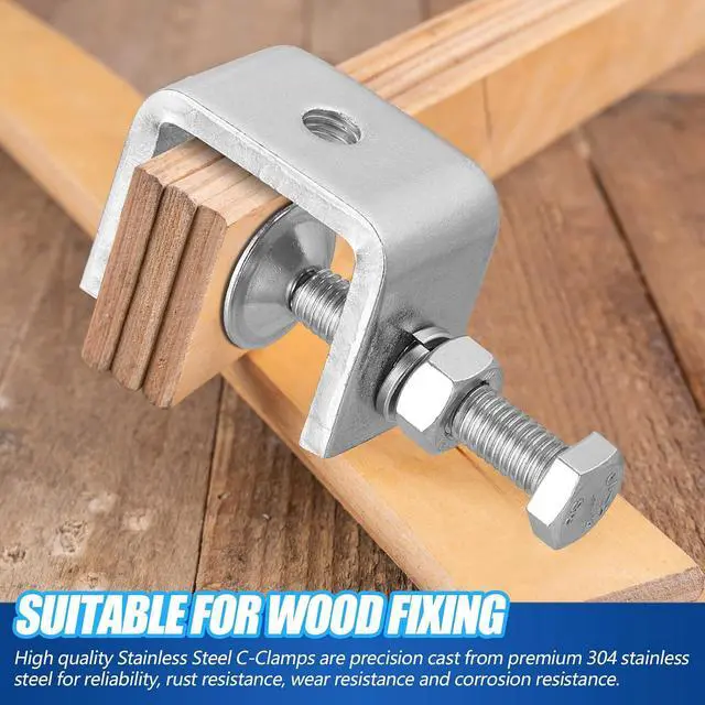 Alt view image 4 of 7 - 40 Pcs Stainless Steel C Clamps Heavy Duty 1 3/16 Inch Mini Clamp with Stable Wide Jaw Opening Small Screw Clamps for Metal Working Mounting Woodworking