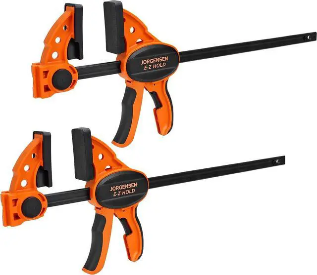 Main image of E-Z Hold 300LBS Medium Duty Clamps, 12 Inch 2-Pack Expandable Clamp/Spreader, One Hand Bar Clamps, Trigger Clamp, Bar Clamps for Woodworking