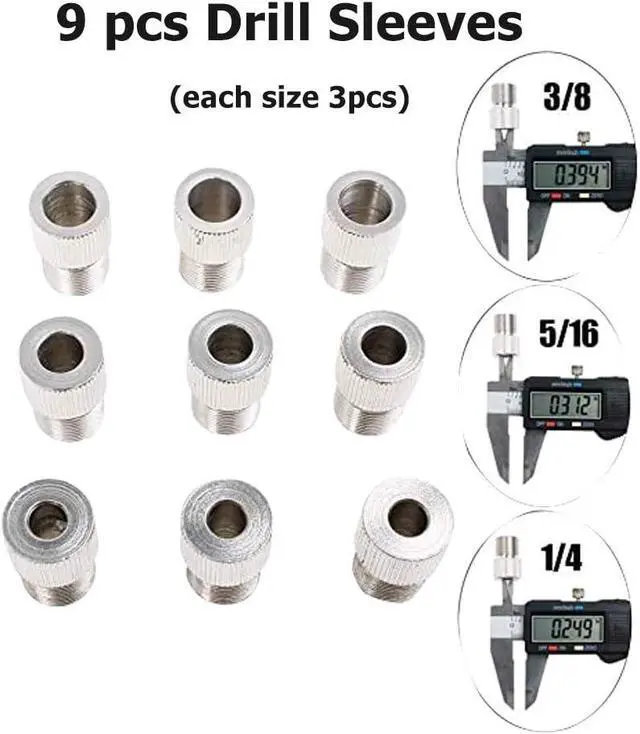Alt view image 2 of 6 - Self Centering Doweling Jig Woodworking Joinery Hole Drill Guide with 1/4 5/16 3/8 Inch Positioner Locator Tool Red Wave Hardware Precise Punch Drilling Jig Kit