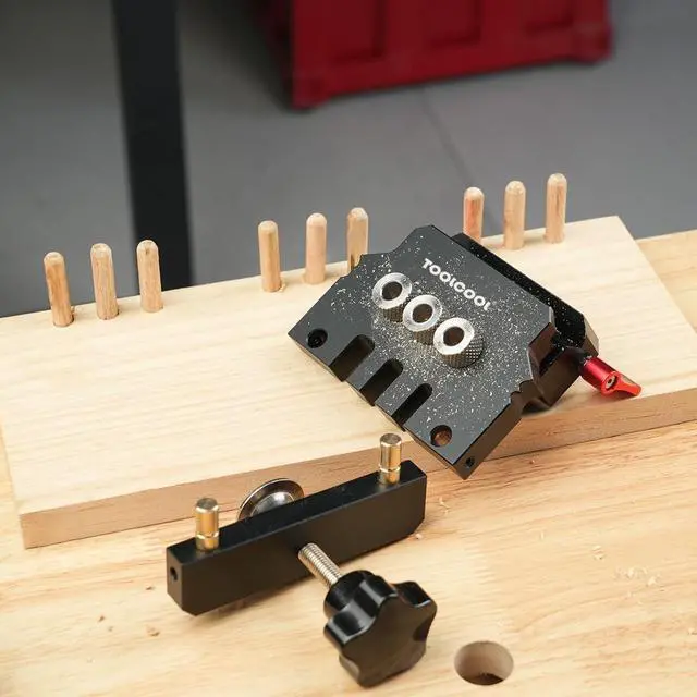 Alt view image 6 of 6 - Self Centering Dowel Jig Kit Woodworking Doweling Jig Creates Edge Corner and Surface Joints with Drill Bits Steel Bushings Stop Collars for 6mm 8mm 10mm Dowel Pins