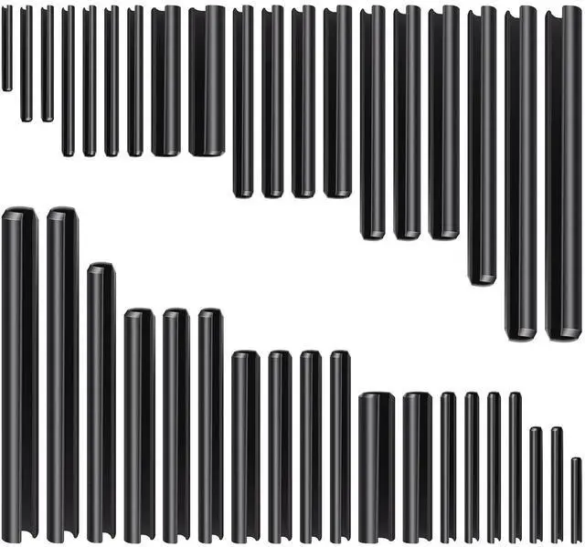 Main image of 450 Pcs Split Roll Pin Assortment Set with Storage Case M2 M2 M3 M4 M5 M6 M2 M7 M8 M9 M10 Slotted Spring Steel Pins Black Dowel Tension Roll Pin for Home Improvement Automotive Machine Repair Tool