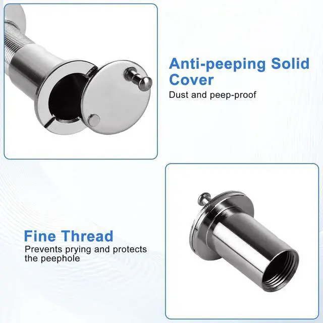 Alt view image 5 of 7 - Door Viewer,10Pcs Zinc Alloy 220 Degree Wide Viewing Angle Door Peep Holes Door Peephole with Heavy Duty Privacy Cover for 35mm-55mm Thickness Doors
