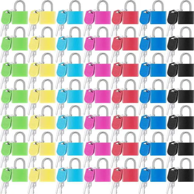 Main image of 49 Pcs Small Locks with Keys for Luggage Mini Padlocks Suitcase Locks Multicolor Metal Travel Padlocks for School Gym Classroom Schoolbag Backpack Diary