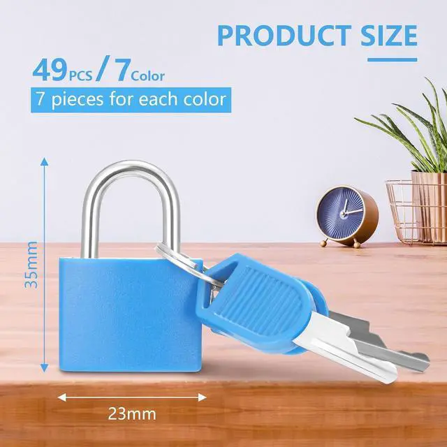 Alt view image 2 of 7 - 49 Pcs Small Locks with Keys for Luggage Mini Padlocks Suitcase Locks Multicolor Metal Travel Padlocks for School Gym Classroom Schoolbag Backpack Diary