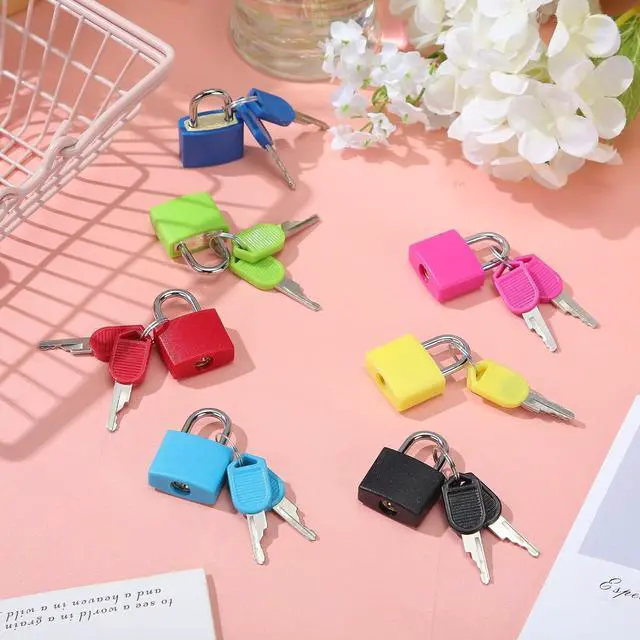 Alt view image 6 of 7 - 49 Pcs Small Locks with Keys for Luggage Mini Padlocks Suitcase Locks Multicolor Metal Travel Padlocks for School Gym Classroom Schoolbag Backpack Diary
