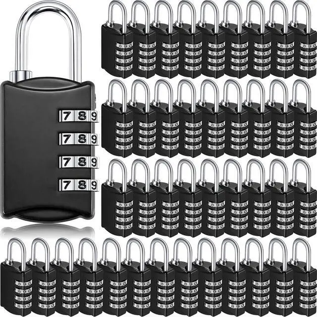 Main image of 40 Pcs 4 Digit Combination Locks Combination Padlock Luggage Number Locks Outdoor Waterproof Resettable Padlock for Door Traveling School Gym Locker Suitcases Employee Hasp Storage